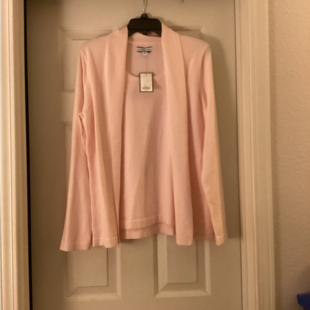 Croft & Barrow Pink Cardigan Sweater Lightweight Knit